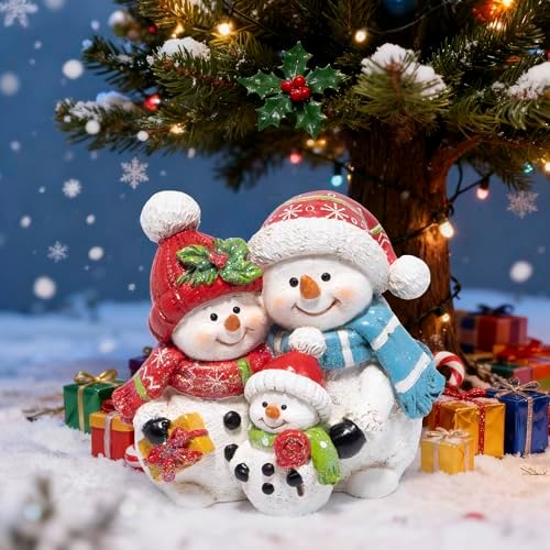 Hodao Christmas Snowman Figurine, Family Winter Tabletop Home Decor - Image 5