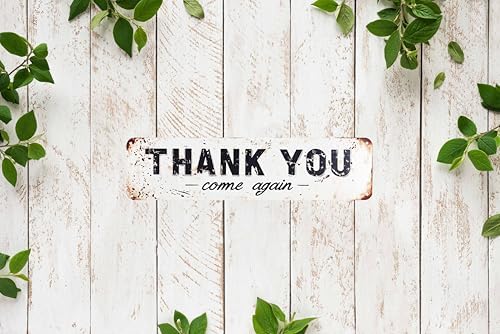 Vintage Tin Thank You Come Again Sign Retro Metal Sign for outdoor indoor Decoration - outdoor indoor Funny Wall Art Plaque 4x16 Inch - Image 6