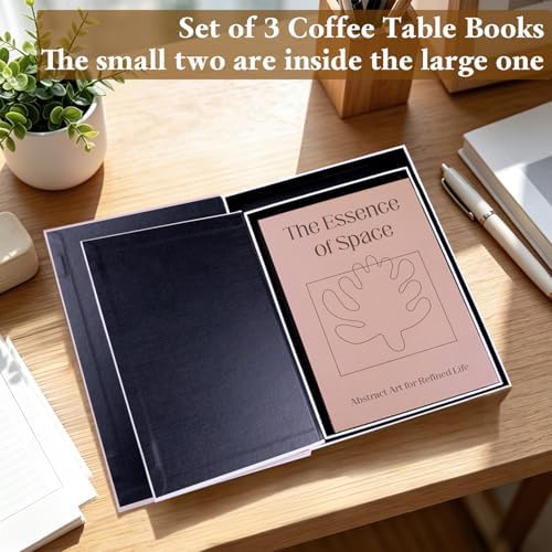 XKDOUS 3 Pack Decorative Books for Home Decor Coffee Table Faux Book Boxes - Image 3