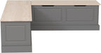 Linon Harris Grey and Maple Solid Pine Backless Nook - Image 8