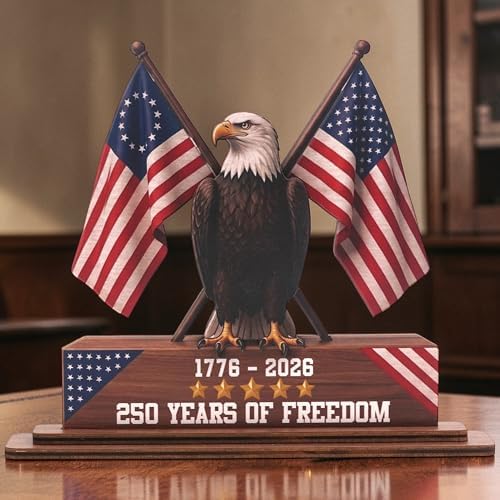 250th Anniversary American Wooden Plaque, 1776-2026 Patriotic USA Decor - Image 2
