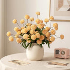 10Pcs 20.5" Artificial Pompon Mum Silk Flower Stems, Fake Chrysanthemum Ball Faux Flowers for Vase, Fall Floral Stems for Indoor Home Decor Wedding Centerpieces, Orange (No Vase) - Image 6