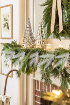 Oairse 8 Pcs Christmas Tree Picks and Sprays White Glitter Christmas Picks 28" Christmas Glitter Feathers Leaves Stems for Christmas Tree Filler Branches Wreaths Centerpieces Holiday Decorations - Image 3