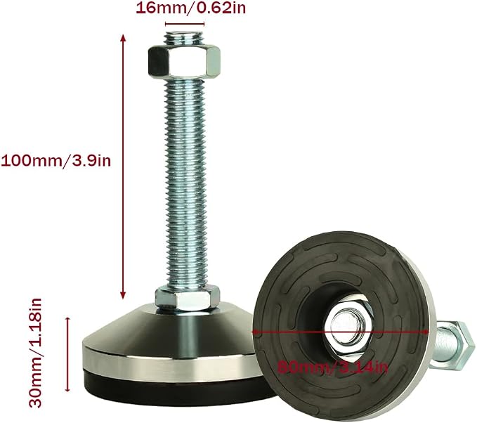 Heavy Duty Leveling Screw Leg, Leg Leveler 3.14" Dia Base, Adjustable Leveling - Image 3