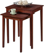 Pemberly Row Modern Nesting End Tables, Mahogany Wood Finish, MDF and Birch - Image 3