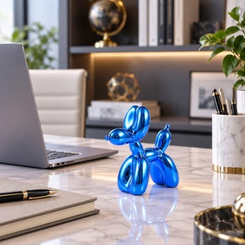 Blue Balloon Dog Decor,Balloon Animal Decor,Shelf Decor Preppy Room Decor,Cute Statue Home Decor, Bedroom Modern Sculpture Desk Decor,Office Gold Decorations Small Figurines - Image 5