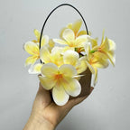 10pcs Yellow Artificial Flowers Fake Plumeria with Stems, Silk Flower - Image 4