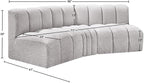 Meridian Furniture 102Grey-S3B Arc Collection Modern | Contemporary Modular Sofa - Image 3