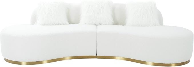 Pasargad Home Simona Collection Curved Sofa - Image 4