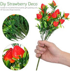 STOBAZA 6 Pcs Artificial Strawberry Stems 10.6 Inch Faux Red Fruit Branches for Home D Cor Summer Vase Arrangements Baby Shower Centerpieces and Cottagecore Kitchen Tiered Tray Decoration - Image 5
