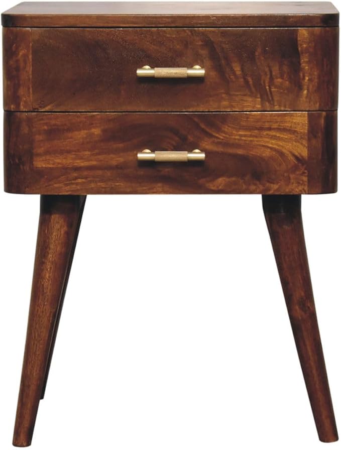 Scandinavian Design Chestnut T-Bar Nightstand by Unknown