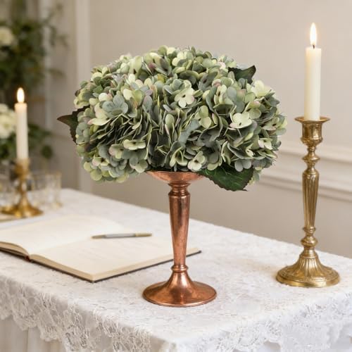 Kimura's Cabin 6pcs Hydrangea Artificial Flowers Fake Hydrangeas,Mint Green - Image 6