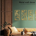 Bakovity Gold Metal Bathroom Wall Art Minimalist Line Art Wall Decor Gold Abstract Modern Wall Decor for Bathroom Living Room Bedroom (4 Pcs,17 x 9 in) - Image 3