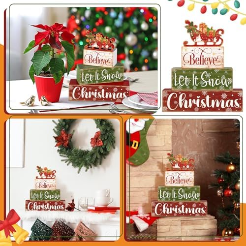 Moucuny 4 Pcs Christmas Sled Table Decorations - Image 6