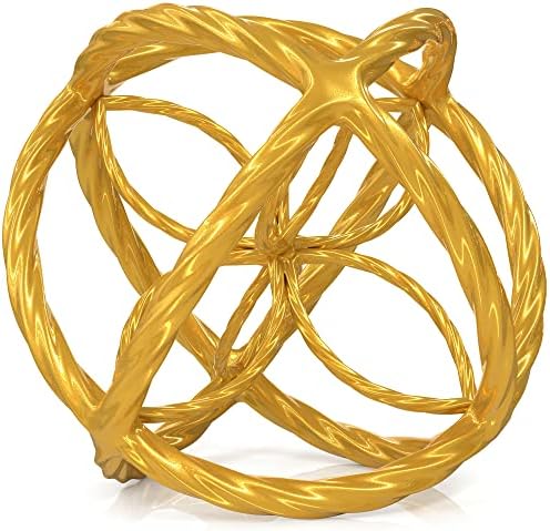 Decorative Sphere for Home Decor - Trendy Gold, Hand Painted by BNUnityinc