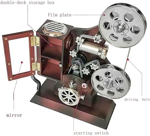 POPGIFTS Movie Projector Music Box, Mini Antique Vintage Music Box Plays - Image 5