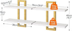 HOOBRO Floating Shelves, 15 Inch Wall Shelf Set of 2, Wall Mounted Storage - Image 3