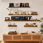 36inch Long Floating Shelves for Wall Decor, 3-Set Shelves with Lip, Brown - Image 7