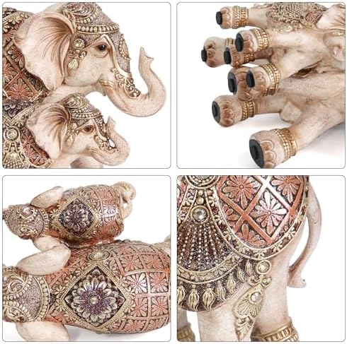 Elephant Mom and Baby Statue for Shelf Decor Gifts for Family&Friend - Image 3
