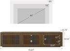POVISON Mid Century Modern Wood Slatted TV Stand - Image 2
