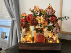 3 Pcs Mason Jar Centerpiece Table Decorations for Dining Table Decor Farmhouse Coffee Table Decor with Wood Tray and Led Light Table Centerpieces for Dining room Kitchen Living Bathroom,Orange - Image 5