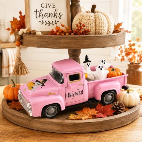 Pink Halloween Decor - White Ghost Truck Decorations - Image 5