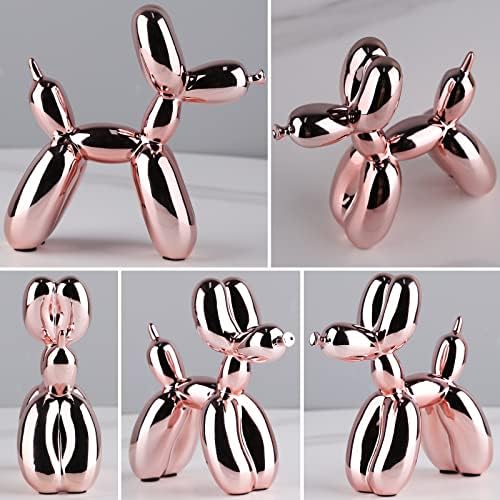 balloon dog sculpture modern home decor Collectible Figurines funky statues for bedroom trendy Animal living room decor Art resin decoration office standing deskdecor (11.8*11.8*4.7inch, pink) - Image 4