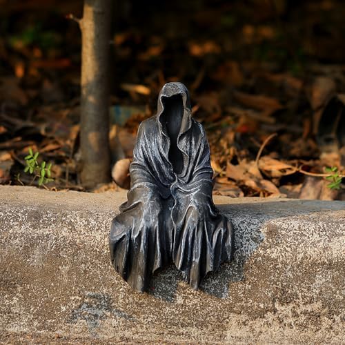 Tabletop Gothic Figurine Grim Reaper Statue - Gothic Spooky Sculpture for Garden or Bookshelf - 5.9 inch Mysterious Resin Dedor - Bookshelf Decor Fantasy. - Image 5