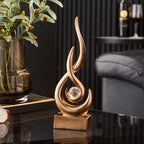 FJS Bronze Abstract Flame Sculpture for Living Room Coffee Table Decor - Image 3