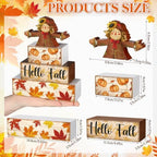 4 Pcs Hello Fall Decoration for Home Scarecrow Pumpkin Table Centerpiece - Image 2
