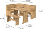 Furniture Dash Solid Wood Corner Dining Set 64.8" W x 19.9" D x 33.4" H- - Image 7
