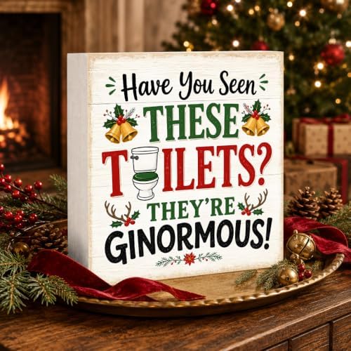 Christmas Bathroom Decor Funny Christmas Vacation Wood Box Sign - Image 3