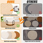 Mckanti Drink Coasters Set of 8, 4 Colors Absorbent Coasters for Drinks, Minimalist Cotton Woven Coaster for Living Room Decor, Fall Home Decor, 4.3 Inches - Image 3