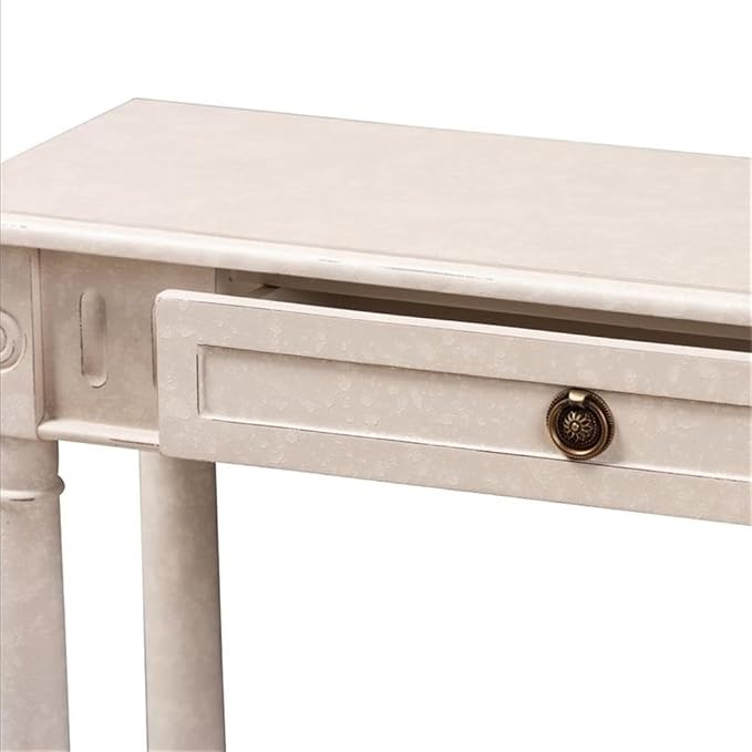 Baxton Studio Ariella Country Cottage Farmhouse Whitewashed 1-Drawer Console - Image 9