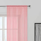 SpaceDresser Sheer Blush Curtains 4 Panels Rod Pocket Semi-Sheer Curtain 90 - Image 4