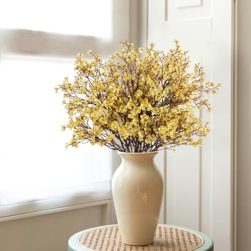 8Pcs Artificial Babys Breath Flowers Real Touch Fake Gold Flower Decoration - Image 2