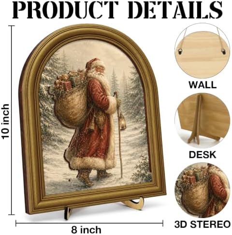 Christmas Decor Vintage Santa Claus Gift Sack Wall Art Sign Table Decor - Image 2