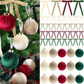 51 Pcs Christmas Velvet Ornaments 15 Pcs Christmas Tree Decor Balls 3.14" 36 Pcs Velvet Vintage Ribbon Bows 5/8" Wide 6 * 8" for Xmas Tree Hanging Decorations Home Indoor Decor (Four Colors) by LIANGMIDA