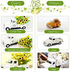OurWarm White Vintage Truck Decor with Sunflowers, Rustic Farmhouse Decor - Image 5