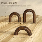 EOSAHR Acacia Wood Arch Decor Set: Wood Sculpture for Office Decor, Brown - Image 2