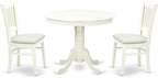 East West Furniture ANVA3-LWH-C 3 Piece Dining Table Set by EastWestFurniture