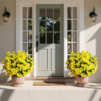 Yellow Artificial Morning Glory Flowers for Outdoor Planters, Premium UV Resistant Silk Faux Flowers for Porch, Hanging Basket & Window Box, Spring Garden Decor, No Pot, 13.3 Inch, 8 Bundles - Image 6