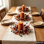 6 Pcs Mini Fall Hanging Wreaths for Cabinets Small Candle Rings Wreath Pillar Holder Wreath with Acorn Berry Autumn Leaves Harvest Wreaths for Farmhouse Porch Front Door Window - Image 5