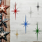 4 Pcs Star Wall Art for Home Decor Living Room Bedroom Office Metal 3D,Bling,with Hanging Hook Starburst Midcentury Sculpture Retro Gallery Accent Celestial -Gold 16.5in/9.4in - Image 5