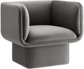 Modway Tate Performance Velvet Accent Chair in Storm Gray by Modway