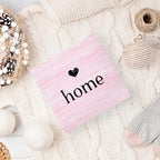 Home Sign, Home Signs for House Decor, Welcome Sign, Rustic Farmhouse Desk Decor Wood Block Box Plaque for Living Room Wall Shelf, Housewarming Gifts (Pink) - Image 6