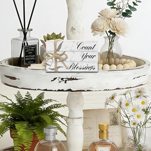 Mini Decorative Books For Home Decor, Small Bible Faux Wood Book Stack Decoration, Count Your Blessings Grateful Stacked Display Books Decorations For Mantel Thanksgiving Decor, Three Pieces -A(13) - Image 3