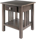 Pemberly Row Transitional Solid Wood Storage End Table, Oyster Gray Finish by PEMBERLYROW