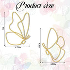 Hotop 6 Pieces Gold Metal Butterfly Wall Decor Wired Butterflies Wall Art - Image 3
