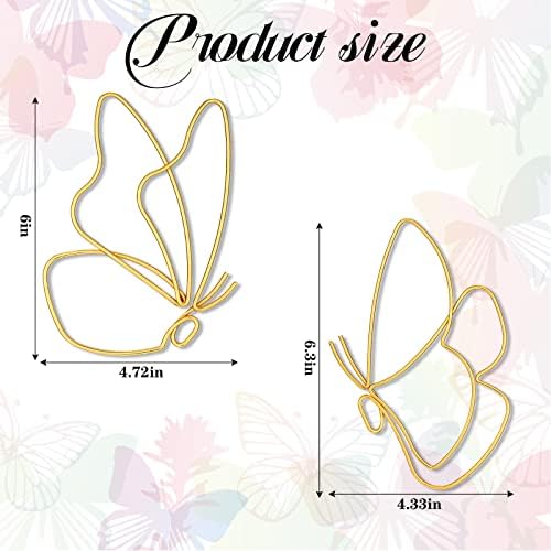 Hotop 6 Pieces Gold Metal Butterfly Wall Decor Wired Butterflies Wall Art - Image 3
